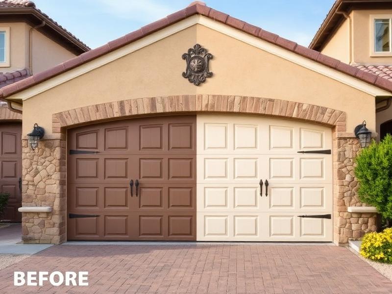 Before and after garage door installation transformation